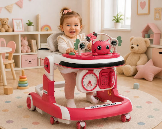 ForAll Baby Walker with Music for 6+ Months Fuchsia