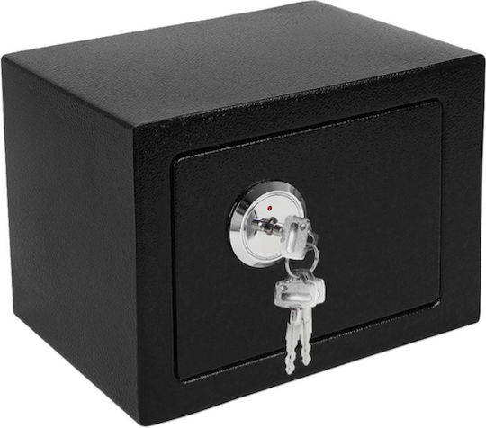 Seif Metalic de Securitate cu Cheie Include Set 3 Chei Protecție Împotriva Furtului Acces Neautorizat Dimensiune 23 X 17 X 17 Cm Grosime Ușă 3,5 Cm Perete 2 Mm Material Oțel Inoxidabil Include Elemente de Montare în Dulap pe Perete Negru