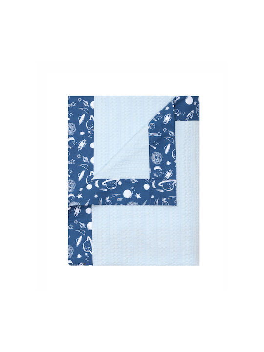 Kentia Nursery Swaddling Waffle Blue Blanket 70x100cm