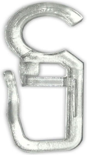 Curtain Rod Hoop Hook Safety Pin Plastic 50 Pieces Transparent