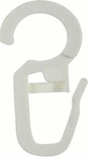 Curtain Rod Hoop Hook Safety Pin Plastic 50 Pieces Transparent