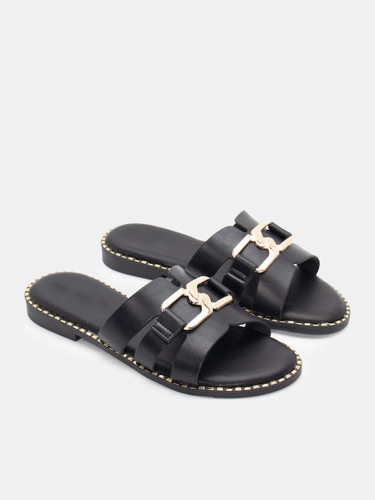 Flache Sandalen für Damen in Schwarz Farbe