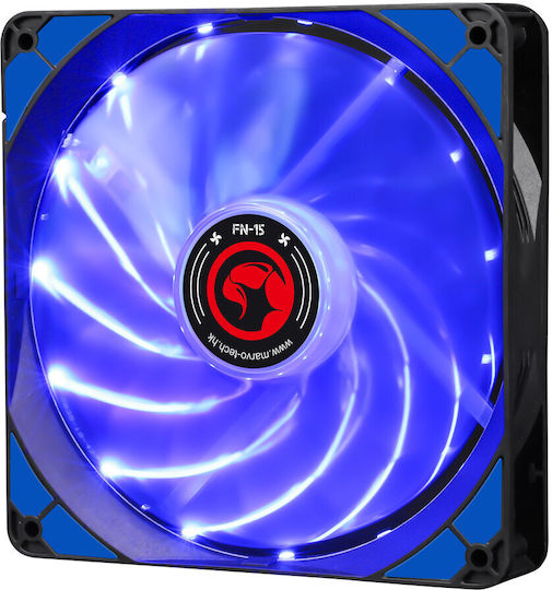 Marvo FN-15 Gehäuselüfter 140mm (200rpm / 55cfm) mit Blauer LED-Farbe