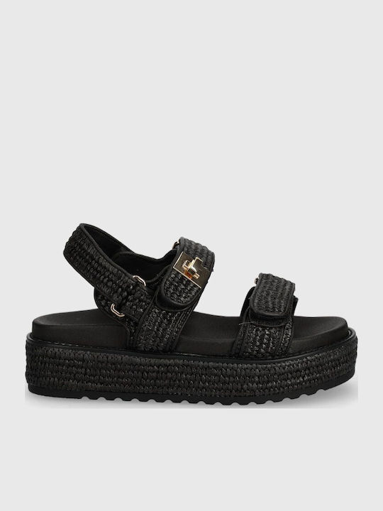Bigmona Γυναικεία Σανδάλια Flatforms Μαύρα