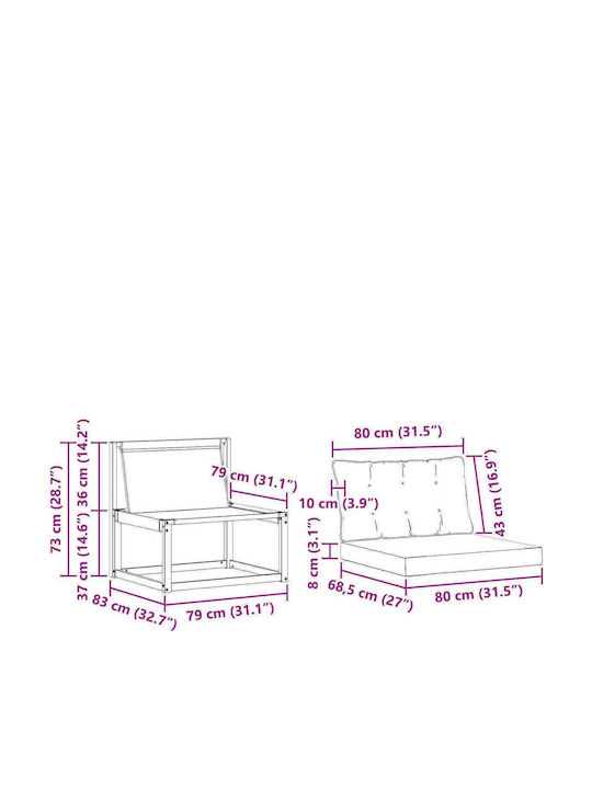 Canapea Tree-Seater De Exterior Din Lemn Cu Perne