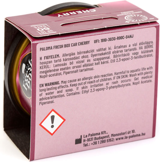 Dezodorant Auto Paloma Fresh Box Parfum Cireș 25 G Suport Pahare