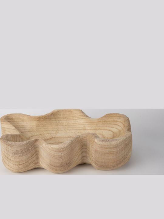 Decorative Wooden Beige Platter 33x24x9cm