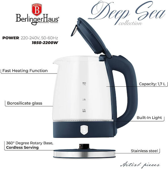 Berlinger Haus Kettle 1.7L 2200W Blue