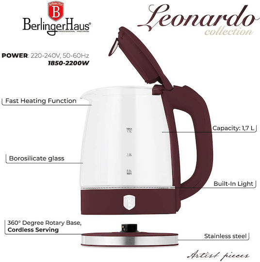 Berlinger Haus Kettle 1.7lt 2200W Red