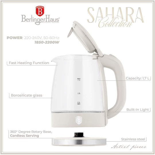 Berlinger Haus Βραστήρας 1.7lt 2200W Λευκός
