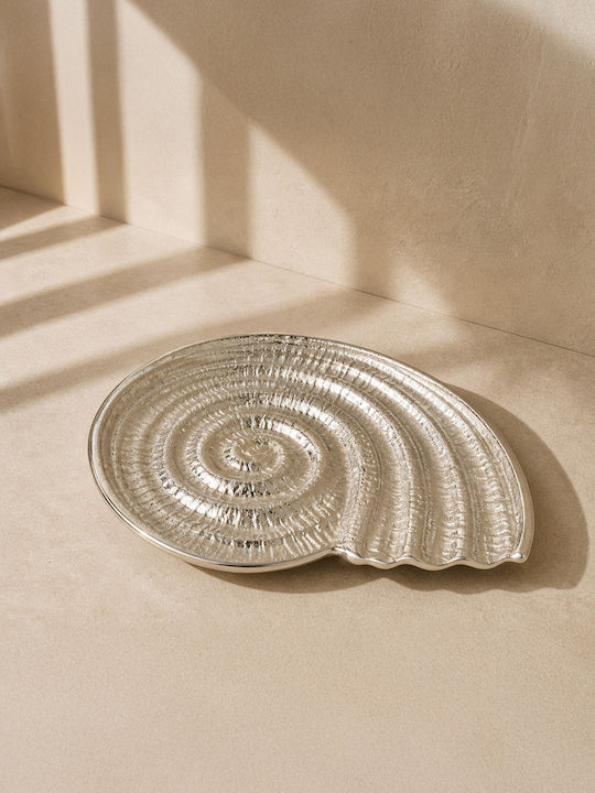 Kaemingk Decorative Metallic Round Tray 19x25cm Kaemingk Decorative Metallic Round Tray 19x25cm
