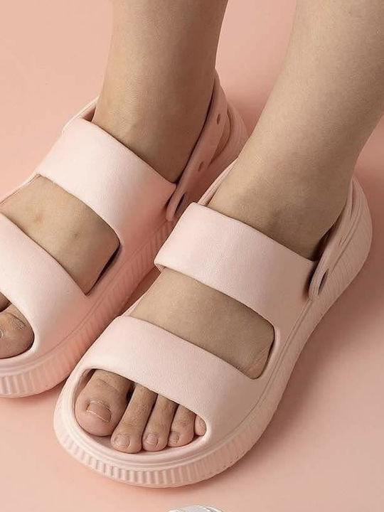 Flache Sandalen für Damen in Rosa Farbe