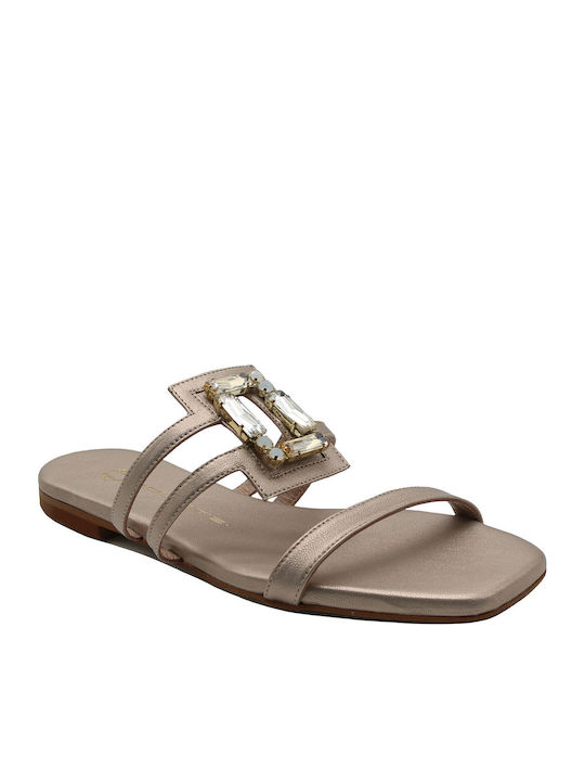 Flache Sandalen für Damen in Gold Farbe