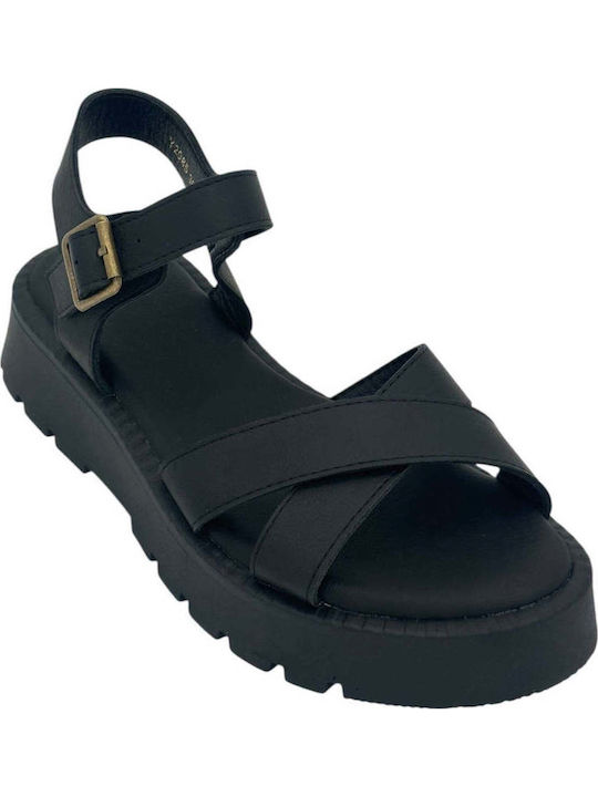 Γυναικεία Σανδάλια Flatforms Μαύρα