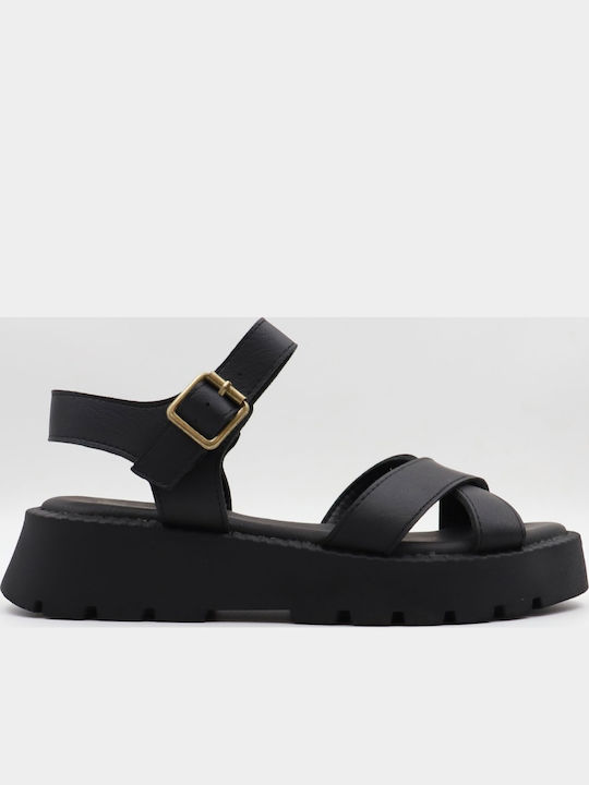 Γυναικεία Σανδάλια Flatforms Μαύρα