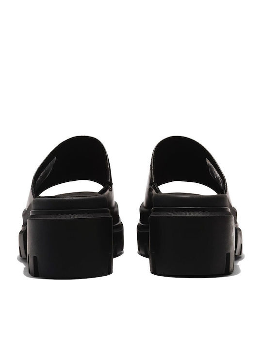 Everleigh Δερμάτινα Γυναικεία Σανδάλια Flatforms Μαύρα