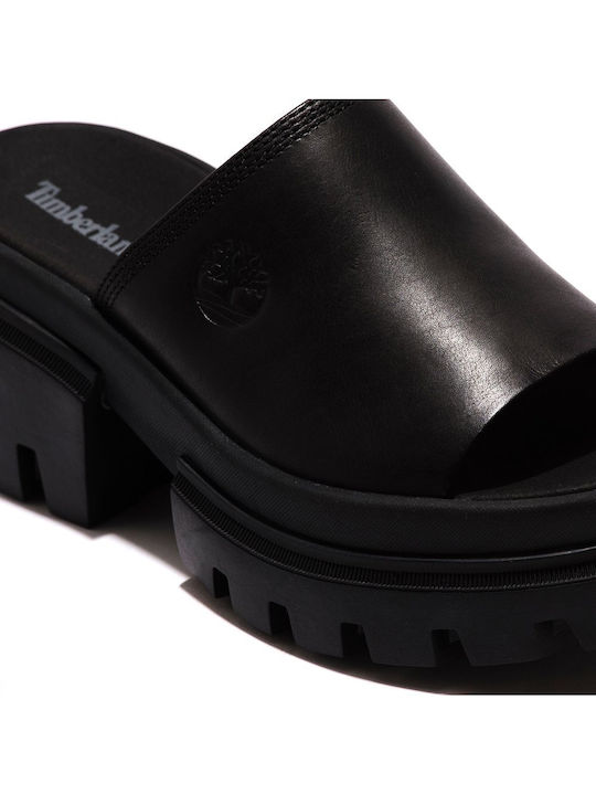 Everleigh Δερμάτινα Γυναικεία Σανδάλια Flatforms Μαύρα