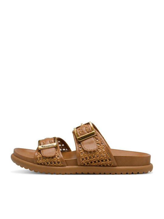 Flache Sandalen für Damen Anatomisch in Tabac Braun Farbe