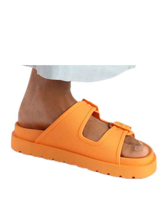 Women's Flat Sandals in Orange Color