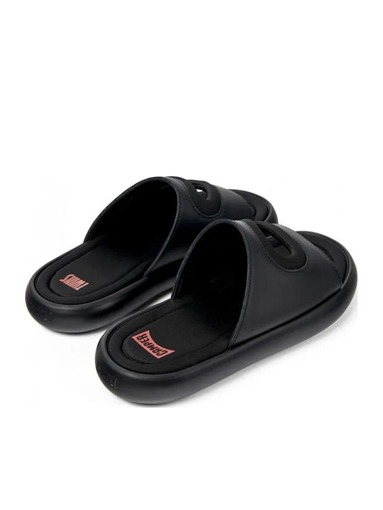 Twins Leather Women's Flat Sandals in Black Color