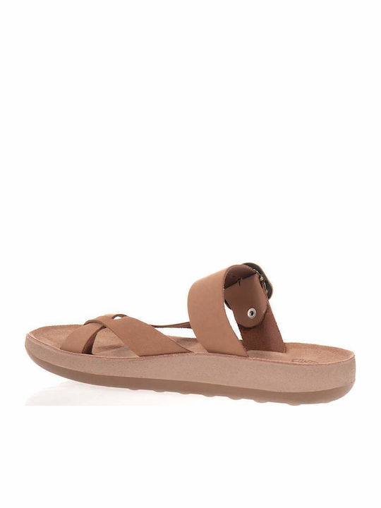 Fantasy Constantia Leather Women's Flat Sandals Cappucino