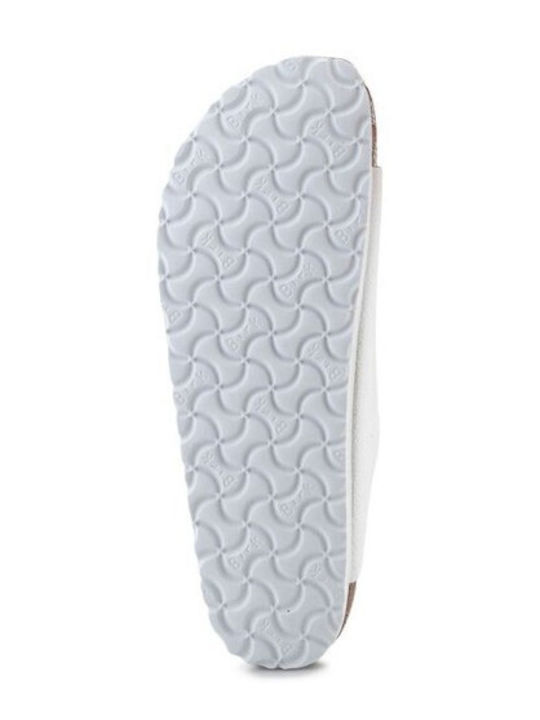 Arizona Leather Women's Flat Sandals in White Color Narrow Fit