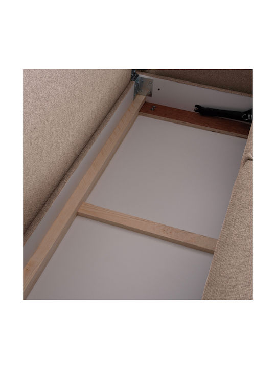 Saffira Colțar Canapea Pat cu Colțul din Dreapta și Spațiu de Depozitare Bej 270x112x100cm