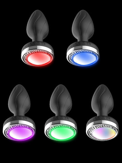 Smd Vibra Plug Light Up Remote Controlled Led Butt Plug Vibrator Πρωκτική Led Σφήνα Δόνηση Χειρισμό Μέσω Remote Black