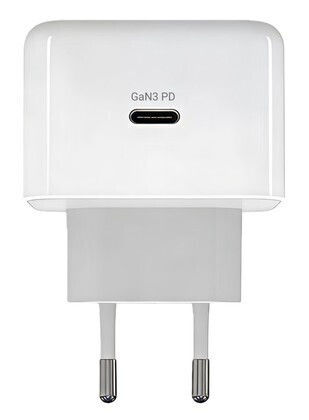 Powertech Φορτιστής GaN με Θύρα USB-C και Καλώδιο USB-C - USB-C 60W Power Delivery / Quick Charge 3.0 Λευκός (PT-1581)