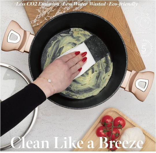 Berlinger Haus Metallic Line Cookware Set from Aluminum Rose Gold with Stone Coating 5 Pieces