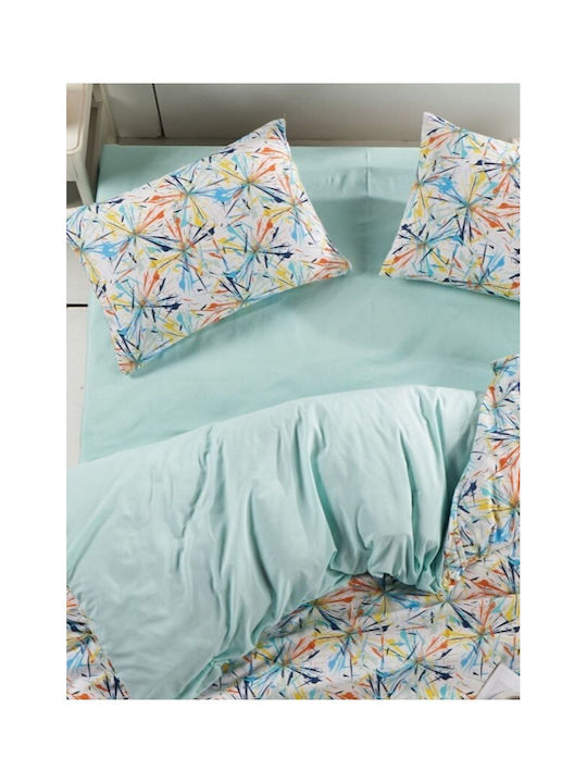 SteweHome Cotton Duvet Cover Set 160x220cm Single With Pillowcase White