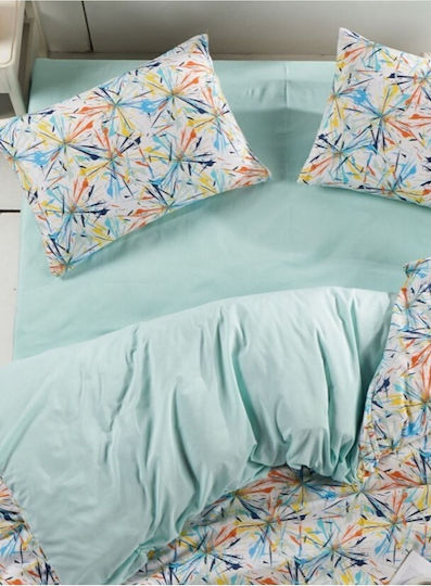 SteweHome Cotton Duvet Cover Set 160x220cm Single With Pillowcase White