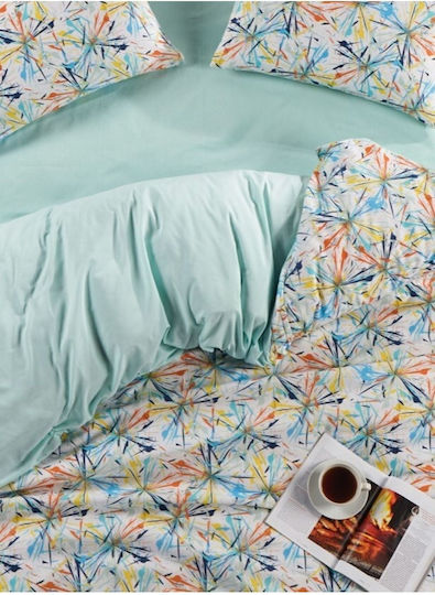 SteweHome Cotton Duvet Cover Set 220x240cm Double With 2 Pillowcases Multicolour