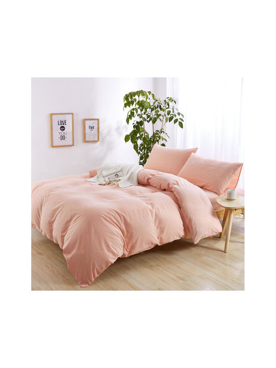 SteweHome Cotton Duvet Cover Set 200x220cm Double With 2 Pillowcases Black
