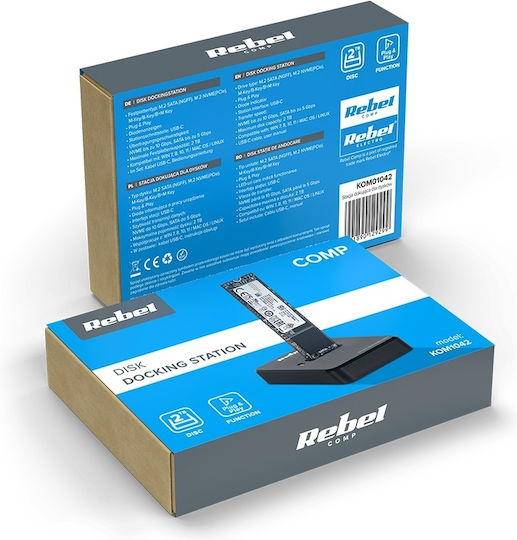 Rebel Docking Station for SATA/PCIe Hard Disks with USB-C Connection