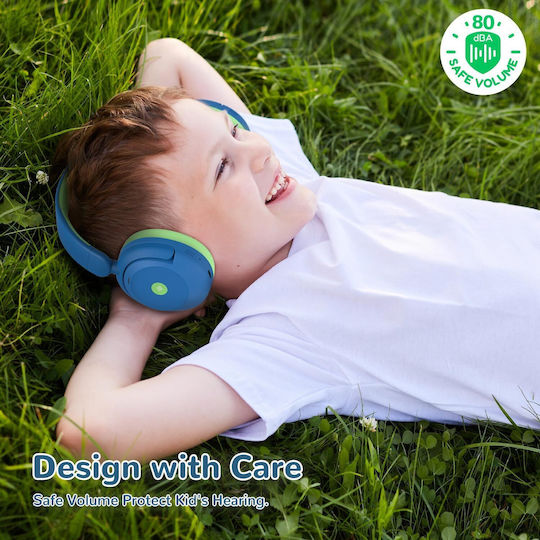 iClever BTH20 Căști Over Ear Wireless / Cu Fir cu 60 de Ore Autonomie și Încărcare Rapidă Albastre