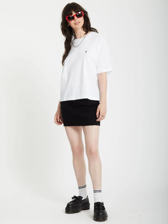 Stone Blanks Up Women's Blouse Cotton Short Sleeve White