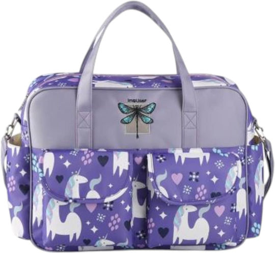 Queen Mother Diaper Bag-Changing Mat Shoulder/Handbag Purple 39x30x13cm