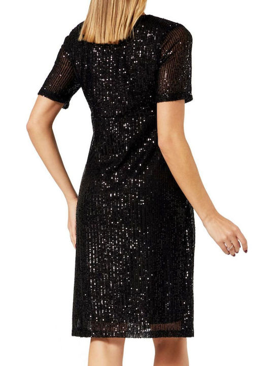 Midi За Вечерно Излизане Кръстосана Черна Рокля
