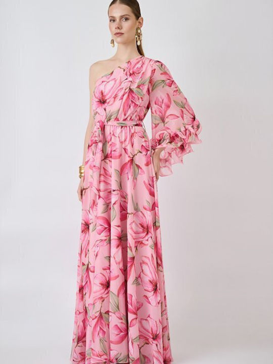 Sommer Maxi Damenkleid für Hochzeit - Taufe Rosa