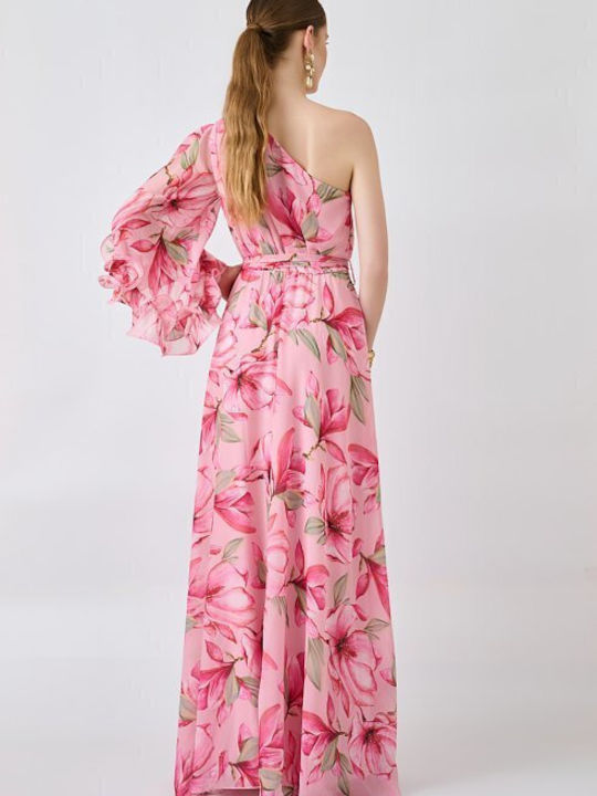 Sommer Maxi Damenkleid für Hochzeit - Taufe Rosa