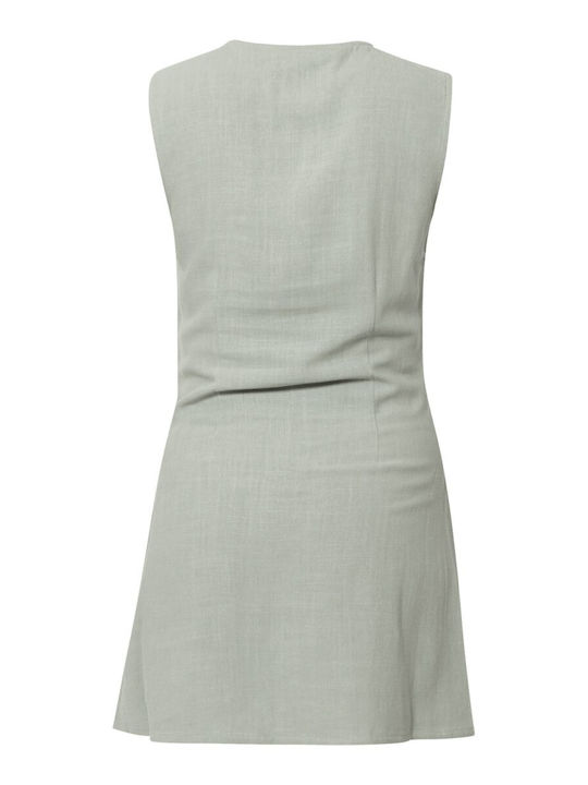 Siesta Summer Mini Dress Open Back Green