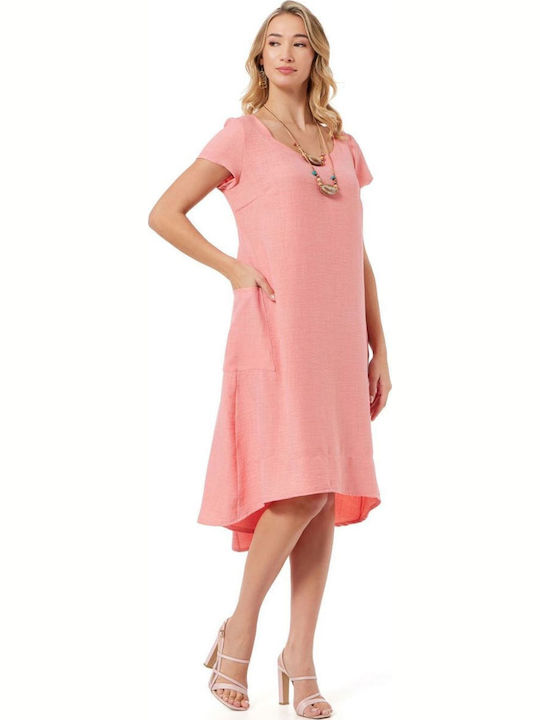 Midi Damenkleid Koralle