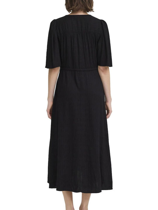 Rochie De Vară Pentru Femei Midi Neagră