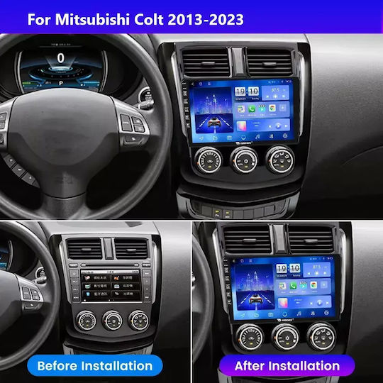 Car Audio System for Mitsubishi Colt 2013-2023 Bluetooth USB WiFi GPS Apple CarPlay Android Auto with 9" Touch Screen