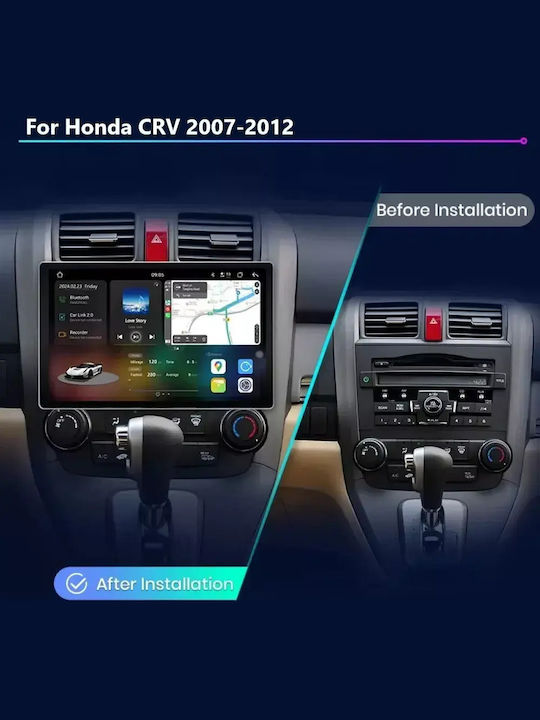 Car Audio System for Honda CR-V 2007-2012 Bluetooth USB WiFi GPS Apple CarPlay Android Auto with 9" Touch Screen