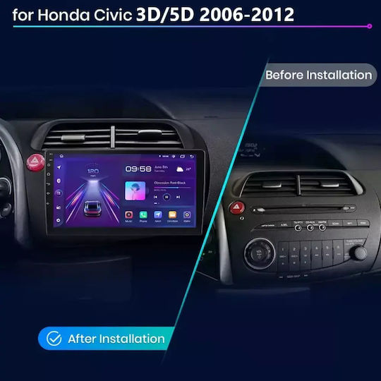 Car Audio System for Honda Civic 2006-2012 with Clima (Bluetooth/USB/WiFi/GPS/Apple CarPlay/Android Auto) with 9" Touch Screen