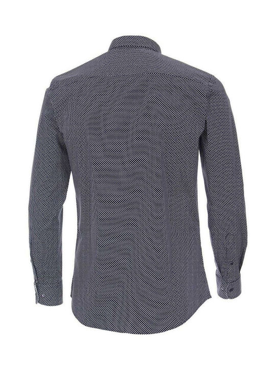 Long Sleeve Shirt In Regular Fit Polka Dot Blue-White