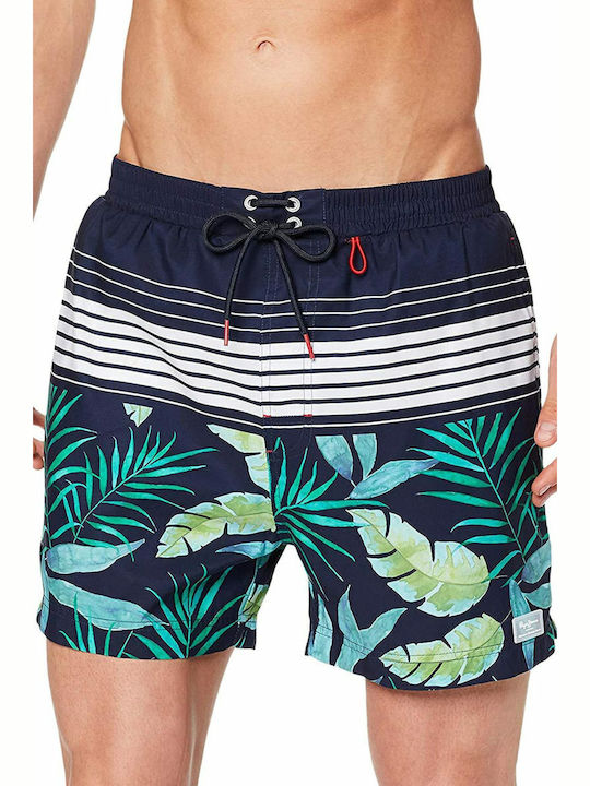 Lerez Men's Swimwear Shorts Navy Blue Floral