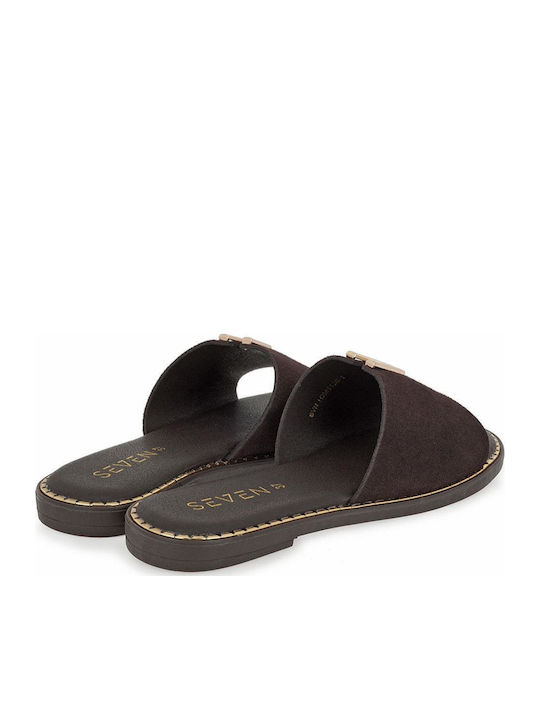Damen Flache Sandalen Braun